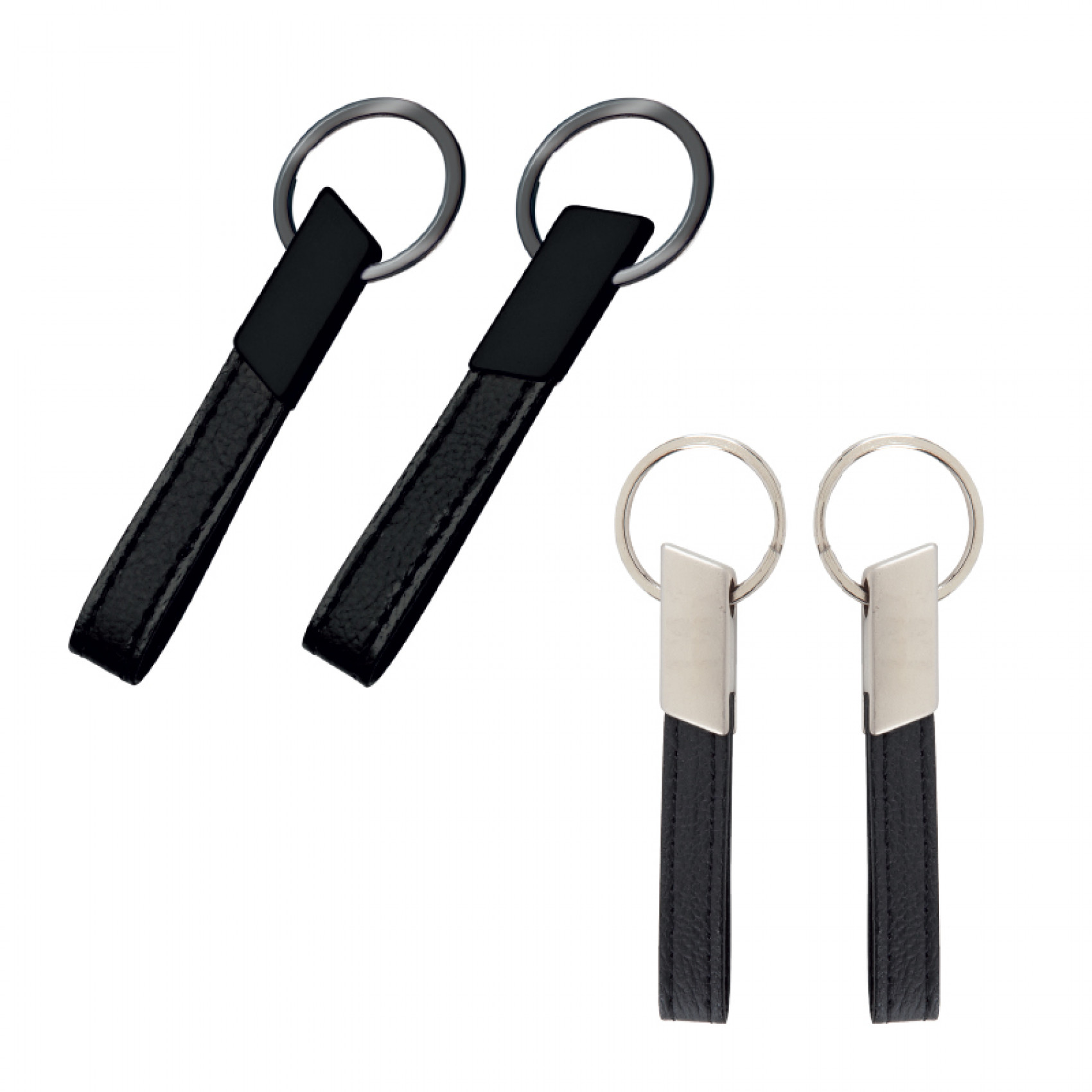 BP054 Çift Taraflı Metal Suni Deri Anahtarlık