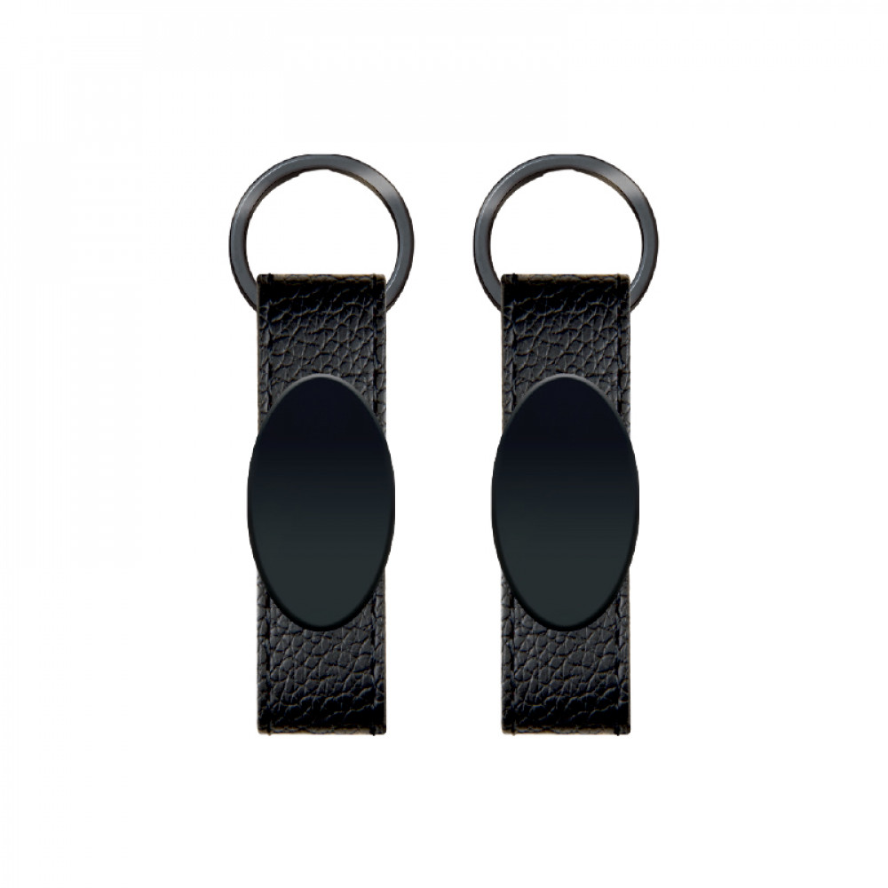 BP064 Çift Taraflı Metal Suni Deri Anahtarlık