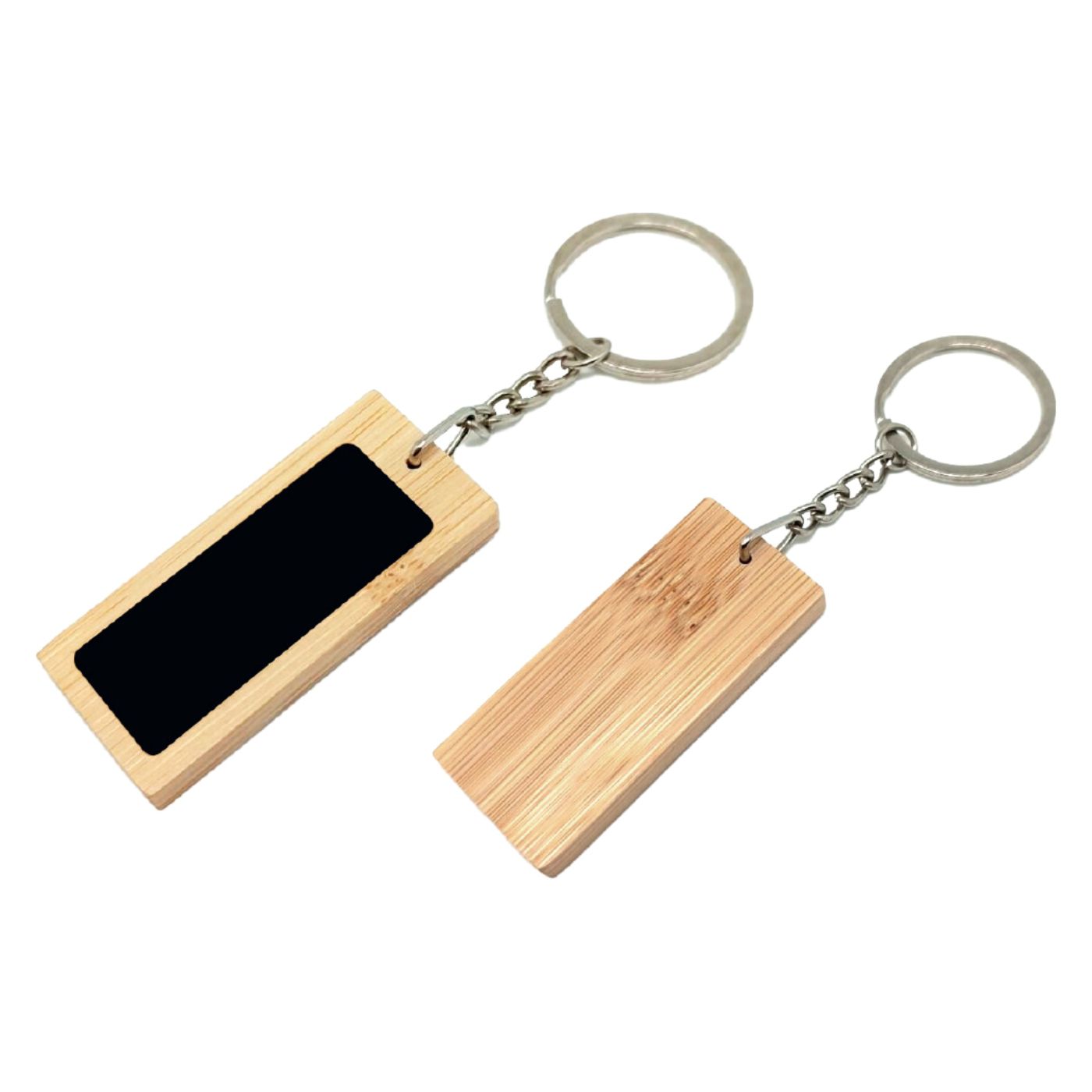 BP080 Dikdörtgen Bambu Anahtarlık