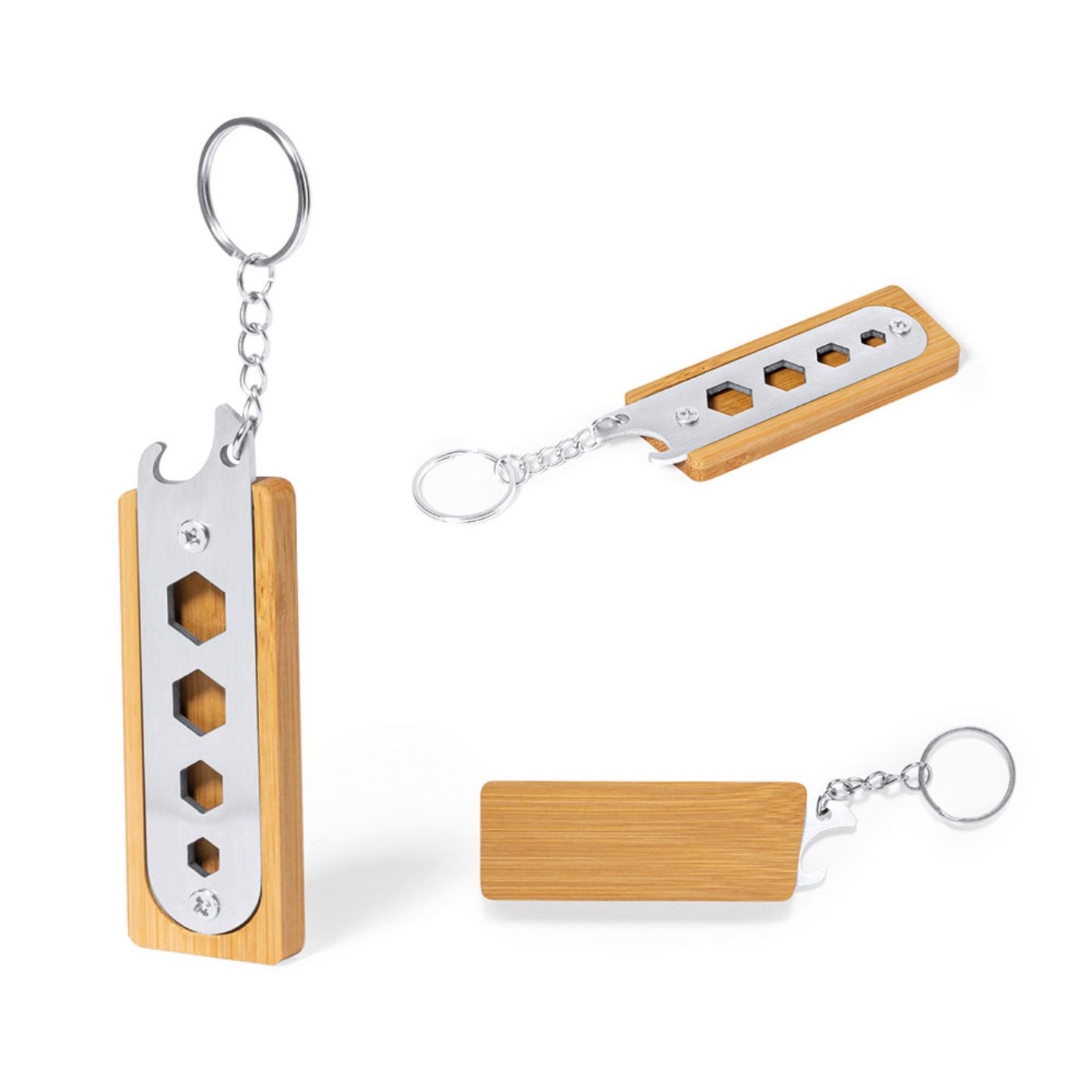 BP081 Çok Amaçlı Bambu Anahtarlık