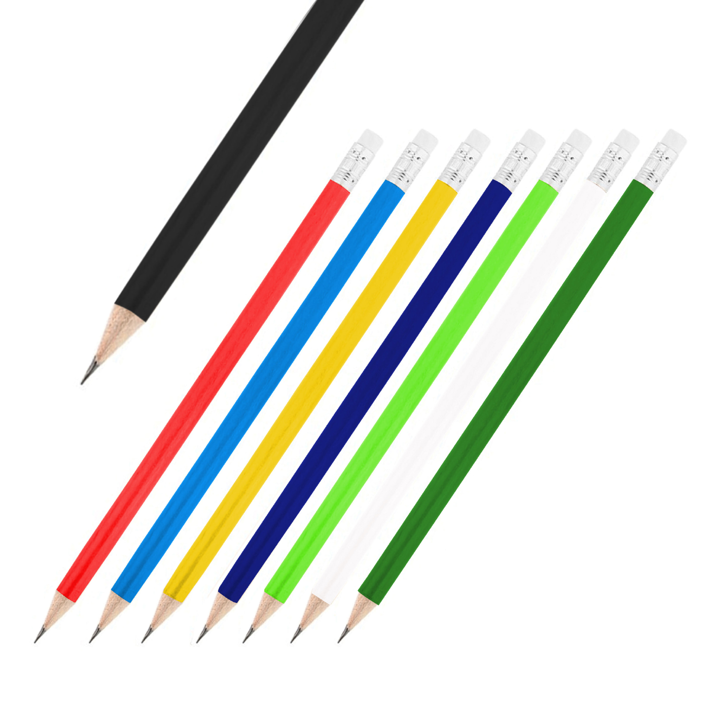 BP213 Renkli Gövde Silgili ve Köşeli Kurşun Kalem